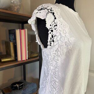 Express - Tee w/Lace Trim - Size S